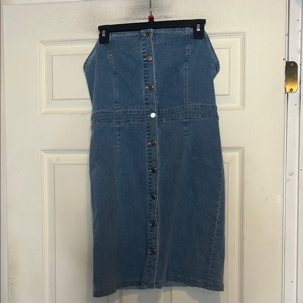Emory Park Sleeveless Button Down Denim Dress Size XL